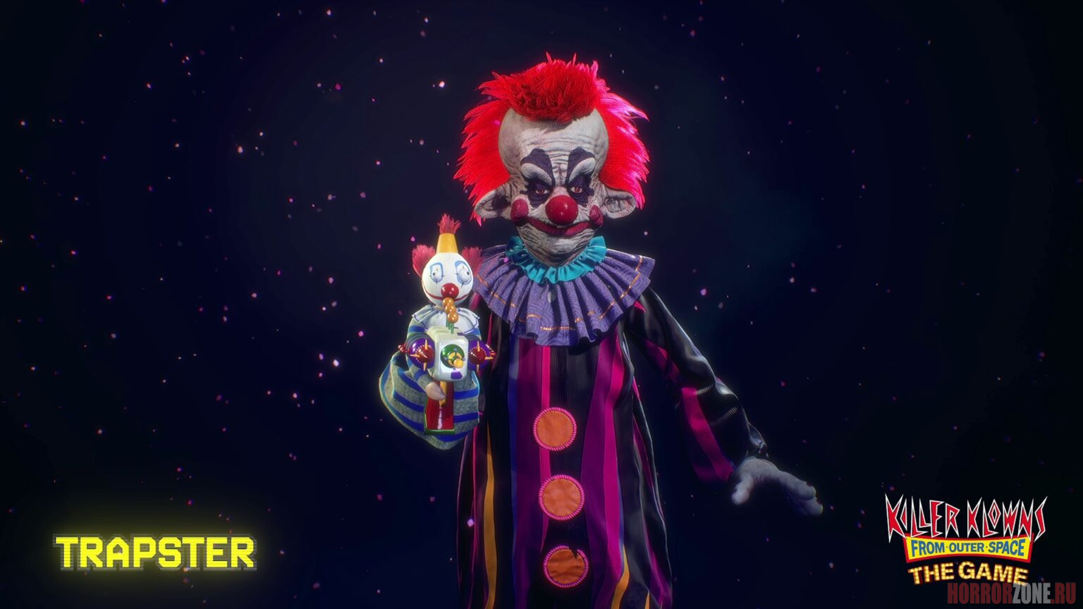 Показаны 5 клоунов из игры Кiller Klowns from Outer Space